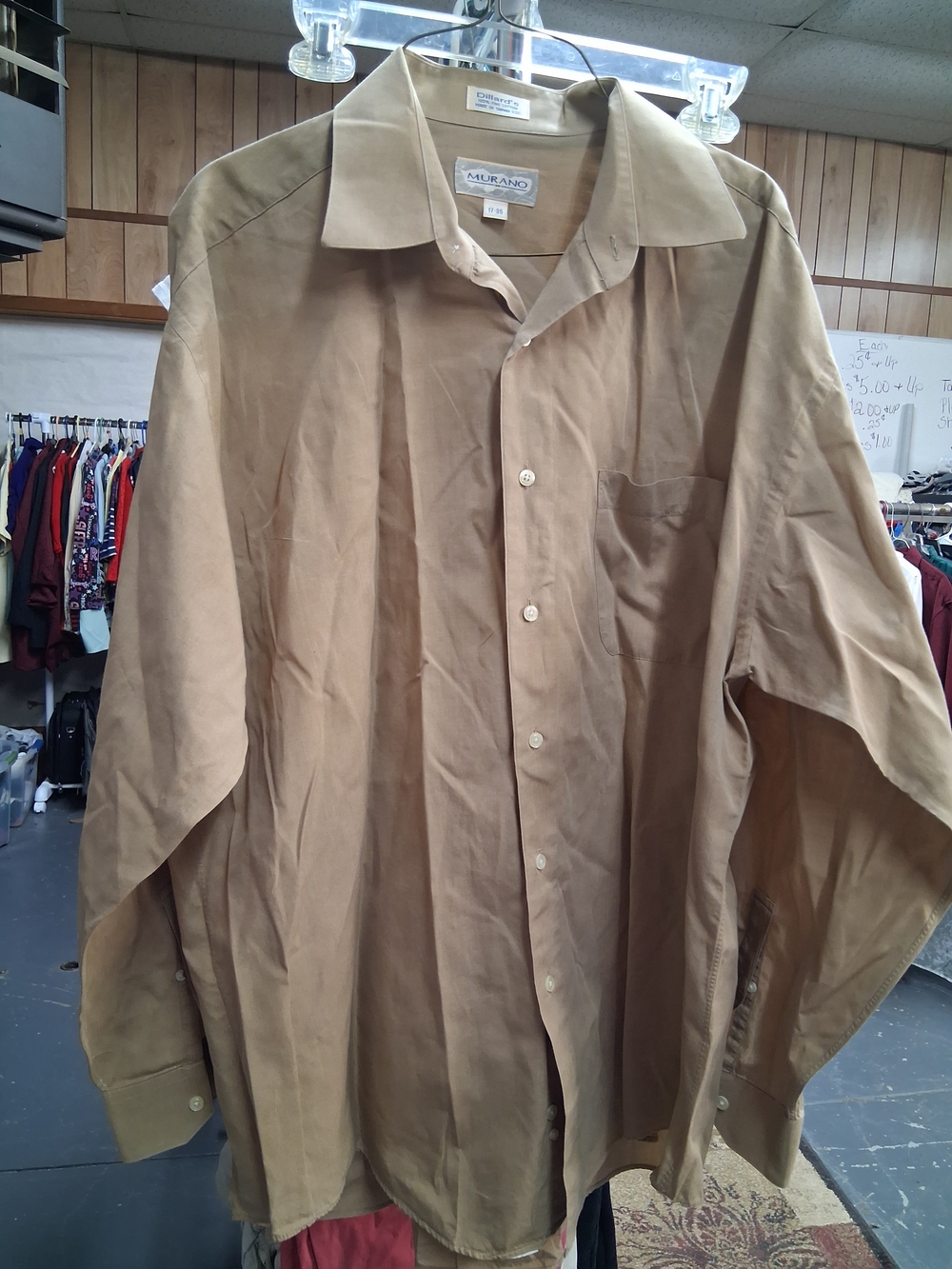 Murano Men's Long-Sleeve Dress Shirt — Tan